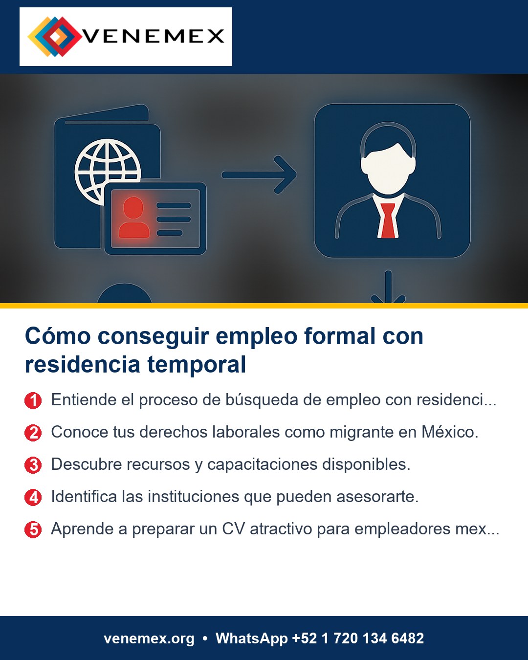 Infografia: Cómo conseguir empleo formal con residencia temporal