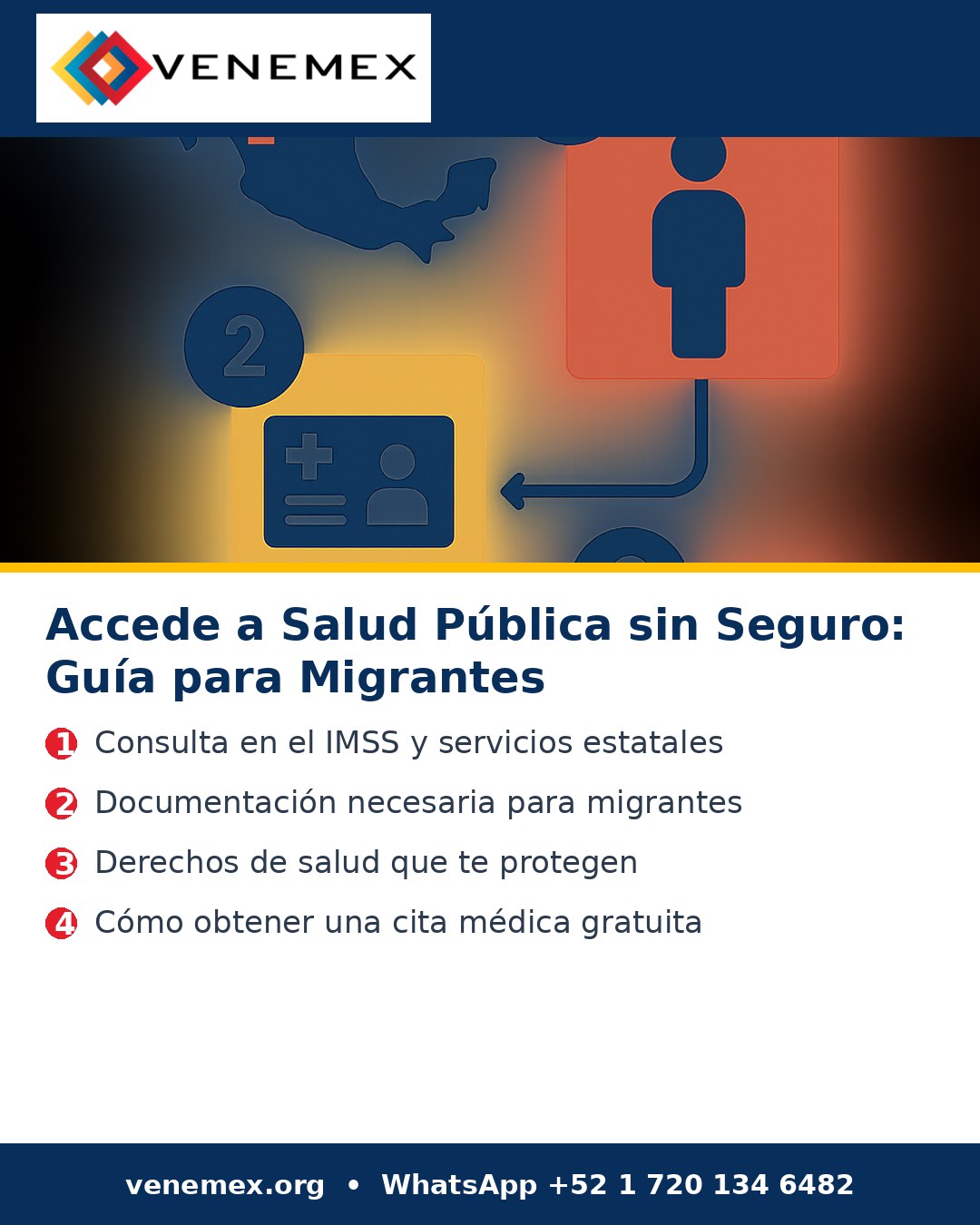 Infografia: Accede a Salud Pública sin Seguro: Guía para Migrantes